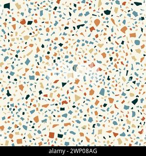 Terrazzo-Mosaik-Keramikfliesen, Terazzo-Marmor-Textur, Terazo-Steinboden-Hintergrund. Italienischer Rock Terrazzo Fliesen Vektor Hintergrund mit Farbe fra Stock Vektor