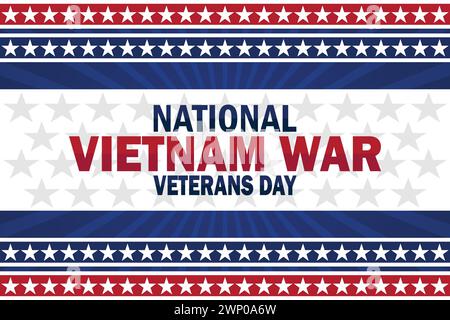 Hintergrundbild zum Tag der Veteranen des Vietnamkriegs mit Typografie. National Vietnam war Veterans Day, Hintergrund Stock Vektor