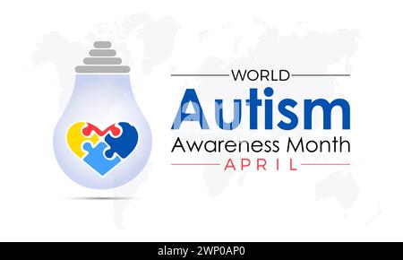 National Autism Awareness Month jedes Jahr im April, Vector Banner, Flyer, Poster und Social Media Template Design. Stock Vektor