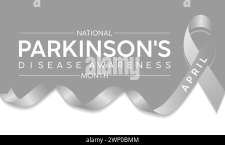 National Parkinson's Disease Awareness Month beobachtet jedes Jahr im April, Vektor Banner, Flyer, Poster und Social medial Template Design. Stock Vektor