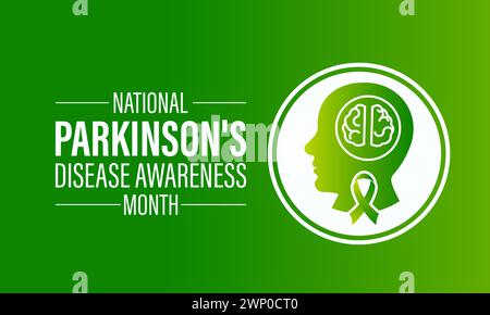 National Parkinson's Disease Awareness Month beobachtet jedes Jahr im April, Vektor Banner, Flyer, Poster und Social medial Template Design. Stock Vektor