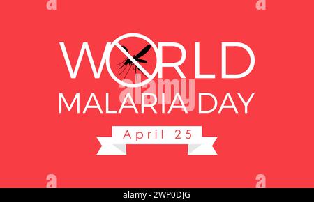 Der Welt-Malaria-Tag wird jedes Jahr am 25. April gefeiert, Vektorbanner, Flyer, Poster und Social Media Template Design. Stock Vektor