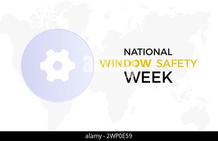 Die National Window Safety Week wird jedes Jahr vom 4. Bis 10. April gefeiert, Vektorbanner, Flyer, Poster und Social Media Template Design. Stock Vektor