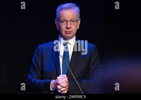 Michael Gove sprach auf der Scottish Conservative Party Conference, Aberdeen, Schottland 2024 Stockfoto