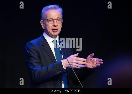 Michael Gove sprach auf der Scottish Conservative Party Conference, Aberdeen, Schottland 2024 Stockfoto