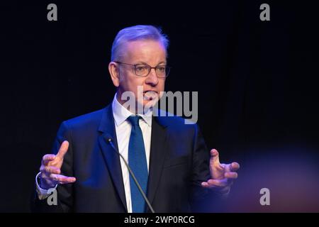 Michael Gove sprach auf der Scottish Conservative Party Conference, Aberdeen, Schottland 2024 Stockfoto