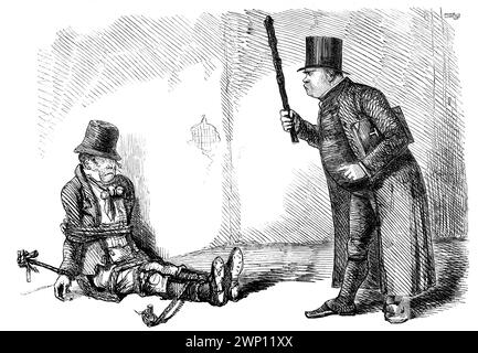 Argumentation mit einem Irish Free and Independent, politischen Zeichentrickfilm aus dem 1852 Punch Magazine Stockfoto