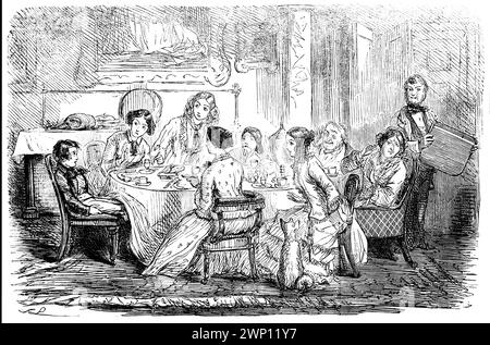 Zimmer im Landhaus zum Frühstück, ab 1852 Punch Magazine Stockfoto