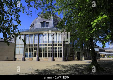 Die Teestuben in den Pavilion Gardens, Spa Town of Buxton, Peak District National Park, Derbyshire, England, Großbritannien Stockfoto