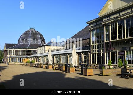 Die Teestuben in den Pavilion Gardens, Spa Town of Buxton, Peak District National Park, Derbyshire, England, Großbritannien Stockfoto