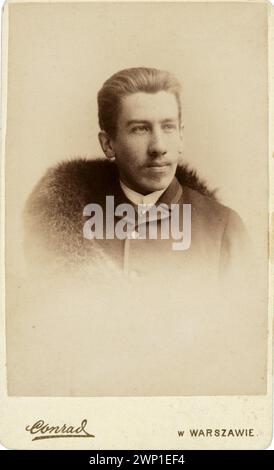 Porträt Stanis Aw Lentz (1861-1920), Maler; Conrad (Warschau; fotografisches Zak 1881-CA 1901); um 1885 (1885-00-00-1895-00);Lentz, Stanisław (1861-1920) - Ikonographie, Perle, Edmund (1854-1935) - Sammlung, Fotokunst (Warschau - Ausstellung - 1990), Cartes de Visite (Fotograf), Maler, Porträts, Herrenporträts, Kauf) Stockfoto