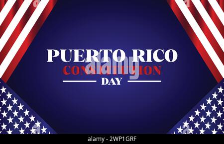 Puerto Rico Constitution Day mit Illustration der USA-Flagge Stock Vektor