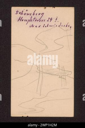 Zwei Skizzen von Ferdynand Ruszczyc aus der Zeit um 1898, die Flüsse innerhalb landschaftlicher Umgebungen zeigen, die durch Kaufprovenienz erhalten wurden. Stockfoto