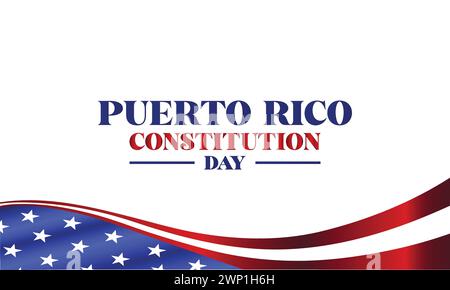 Puerto Rico Constitution Day mit Illustration der USA-Flagge Stock Vektor