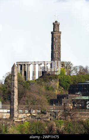 Das Nelson-Monument ist ein Gedenk Turm zu Ehren von Vize-Admiral Horatio Nelson, befindet sich in Edinburgh, Schottland Stockfoto