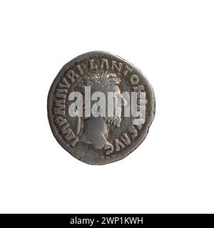 Denar-Münze, geprägt 161 n. Chr. während der Regierungszeit des römischen Kaisers Marcus Aurelius, diente als Silberwährung im Römischen Reich. Stockfoto