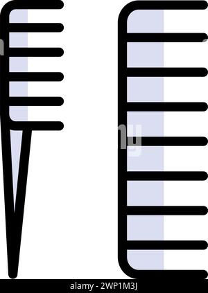 Vektorillustration des Pinsel- und Haarsymbols. Set mit Bürsten- und Haarbürstenmaterial für die Bahn. Vektor-Piktogramm, Infografik-Vektor für App-Logo-Web W Stock Vektor