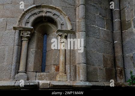 Klosterkirche Santa Maria de Castro de Rei de Lemos, Paradela, Lugo, Spanien Stockfoto