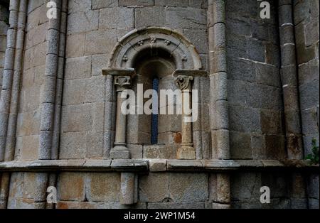 Klosterkirche Santa Maria de Castro de Rei de Lemos, Paradela, Lugo, Spanien Stockfoto