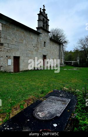 Klosterkirche Santa Maria de Castro de Rei de Lemos, Paradela, Lugo, Spanien Stockfoto