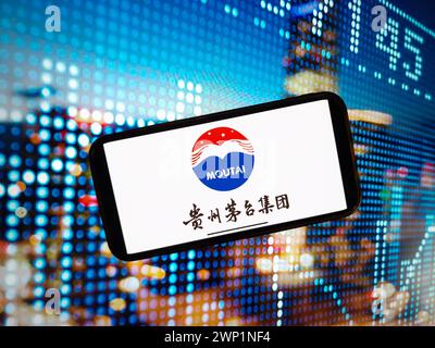 Konskie, Polen. Januar 2024. In dieser Fotoabbildung wird das Firmenlogo von Kweichow Moutai auf einem Smartphone-Bildschirm angezeigt. Quelle: SOPA Images Limited/Alamy Live News Stockfoto