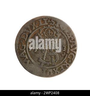 Litauischer Trojak, ausgestellt 1563 mit König Zygmunt II. August und minter Gabriel Tar O, die als Währung im Polnisch-litauischen Commonwealth verwendet wurden. Stockfoto