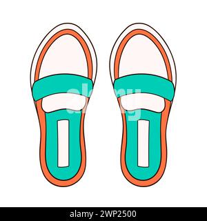 Loafers Schuhe, klassische Freizeitschuhe für Herren und Damen. Symbol im Cartoon-Stil, Logo für Schuhgeschäft. Vektorabbildung isoliert auf einem weiß Stock Vektor