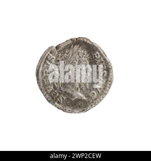 Silberdenarmünzen, die 177 n. Chr. während des Römischen Reiches produziert wurden und als offizielle Währungseinheiten fungierten. Stockfoto