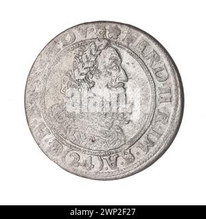 24 Krajcary; Ferdinand II. (Römisch-deutscher Kaiser; 1619–1637), Kirchner, Samuel (FL. 1621–1622); 1622 (1622-00-00-1622-00-00);Ferdynand II (römisch-deutscher Kaiser-1617-1637), Ferdynand II (römisch-deutscher Kaiser-1617-1637)-Ikonographie, vierpolnisches Wappen, Stadtwappen in der Kerza, Männerbüste im Lorbeerkranz, Männerbüste in Rüstung, Männerporträt rechts, Porträts der Herrscher, Wappen, Świdnica Kräuterschild (ikonogr). Stockfoto