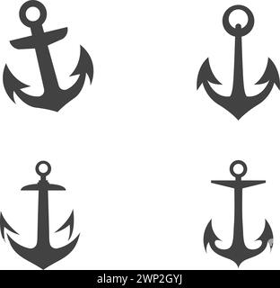 Anker Symbol Logo Template Vector Illustration Stock Vektor