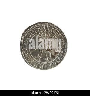Eine 1564 unter König Zygmunt II. August ausgegebene litauische Trojak-Münze, die mit Gabriel Tarło in Verbindung steht und als Währung im Polnisch-litauischen Commonwealth verwendet wird. Stockfoto
