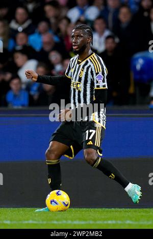 Neapel, Italien. März 2024. Samuel Iling-Junior von Juventus FC während des Spiels zwischen SSC Napoli und Juventus FC im Stadio Diego Armando Maradona am 3. März 2024 in Neapel Credit: Giuseppe Maffia/Alamy Live News Stockfoto