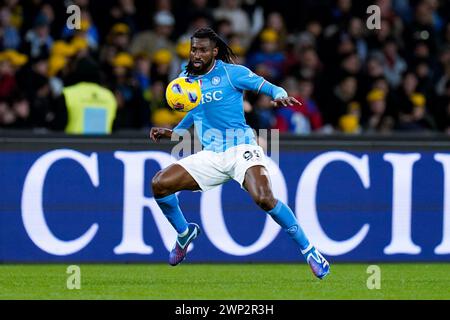 Neapel, Italien. März 2024. Andre Zambo Anguissa von SSC Napoli während des Spiels zwischen SSC Napoli und Juventus FC im Stadio Diego Armando Maradona am 3. März 2024 in Neapel Credit: Giuseppe Maffia/Alamy Live News Stockfoto