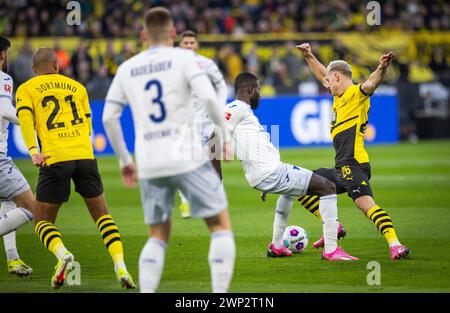 Dortmund Deutschland. Februar 2024. Julian Ryerson (BVB) Borussia Dortmund - TSG 1899 Hoffenheim 25.02.2024 Copyright (nur für journalistische Zwecke) Stockfoto