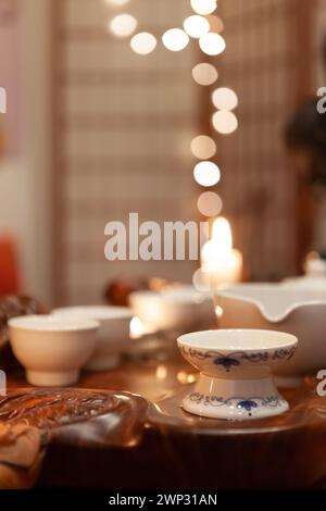 Verschwommener Hintergrund - japanische Teeparty Stockfoto