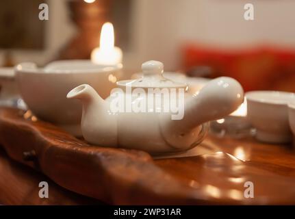 Verschwommener Hintergrund - japanische Teeparty Stockfoto