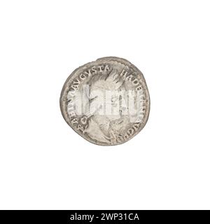 Denar-Münze, die zwischen 128 und 134 unter Hadrian und Sabina ausgegeben wurde und Concordia und Spes mit Paterie und Büsten darstellt. Stockfoto