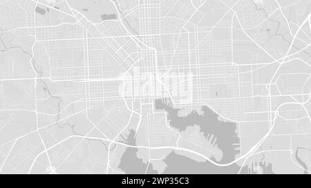 Karte von Baltimore, USA. Detaillierte Stadtvektorkarte, Metropolregion. Straßenkarte mit Straßen und Wasser. Stock Vektor