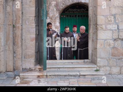 Kreuzstationen, Via Dolorosa, Altstadt von Jerusalem, Israel Stockfoto