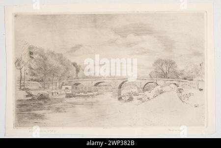 Józef Pankiewicz’ um 1903 entstandener Druck von Pont Marie in Paris zeigt die seine und die umgebende Stadtlandschaft im Stil des Jungen Polens. Stockfoto