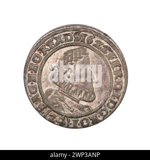 24 Krajcary; Ferdinand II. Habsburg (römisch-deutscher Kaiser; 1617-1637), Rieger, Hans (1580-1653); 1622 (1622-00-1622-00); Ferdinand II. (Römisch-deutscher Kaiser-1617-1637), Ferdynand II. (Römisch-deutscher Kaiser-1617-1637)-Ikonographie, Habsburg (Familie), Wrocław (Wappen), vierpolnisches Wappen, Buchstaben HR, Münzen. Büste, Männerbüste, Männerbüste in der Krise, Männerbüste im Lorbeerkranz, Männerbüste in Rüstung, Männerportrait rechts, Porträts, Porträts der Herrscher, vierspuriges Schild mit Herzfeld, Wappen, Schilde Stockfoto