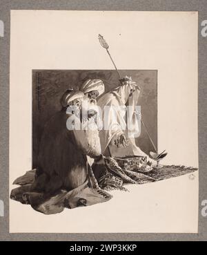 Darstellung der drei Könige, die Christus Geschenke schenkten, einschließlich arabischer Figuren, gemalt von Piotr Stachiewicz nach 1890, Teil der Sammlung Witke-Jeżewski. Stockfoto