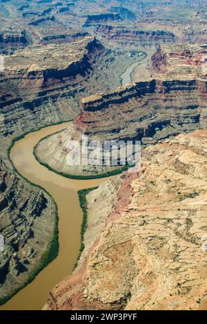 Zusammenfluss des Colorado River und des Green River im Canyonlands National Park bei Moab, Utah. Stockfoto