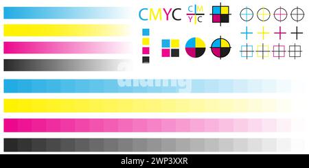 cmyk-Palette im Halbton. Vektorabbildung. Rohbild. EPS 10. Stock Vektor
