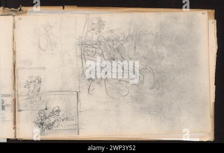 Figuralskizzen von Anna Bili Ska-Bohdanowiczowa (1884), die Kinder spielen und pflegen, Teil der Sammlung Wanda Renault, die Kinder, Vögel und Tiere in Genrekompositionen illustrieren. Stockfoto