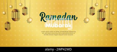 Ramadan Kareem Web Hintergrund Super Sale Banner mit Podium für die Präsentation des Produkts. Ramadan Mega Big Sale Promotion Islamisches Aktionsbanner Stock Vektor