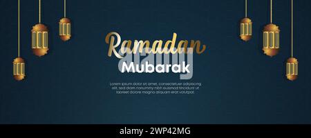 Ramadan Kareem Web Hintergrund Super Sale Banner mit Podium für die Präsentation des Produkts. Ramadan Mega Big Sale Promotion Islamisches Aktionsbanner Stock Vektor