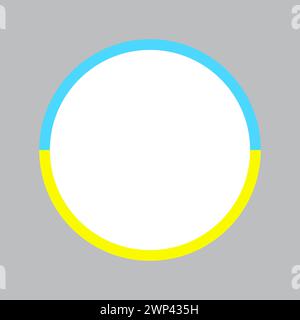 Runder leerer Rahmen. Flaggenrahmen Ukraine. Der runde Rahmen ist gelb-blau. Vektorabbildung. Rohbild. EPS 10. Stock Vektor