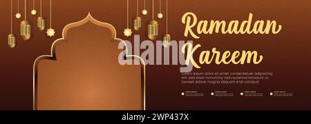 Ramadan Kareem Web Hintergrund Super Sale Banner mit Podium für die Präsentation des Produkts. Ramadan Mega Big Sale Promotion Islamisches Aktionsbanner Stock Vektor