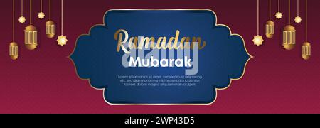 Ramadan Kareem Web Hintergrund Super Sale Banner mit Podium für die Präsentation des Produkts. Ramadan Mega Big Sale Promotion Islamisches Aktionsbanner Stock Vektor